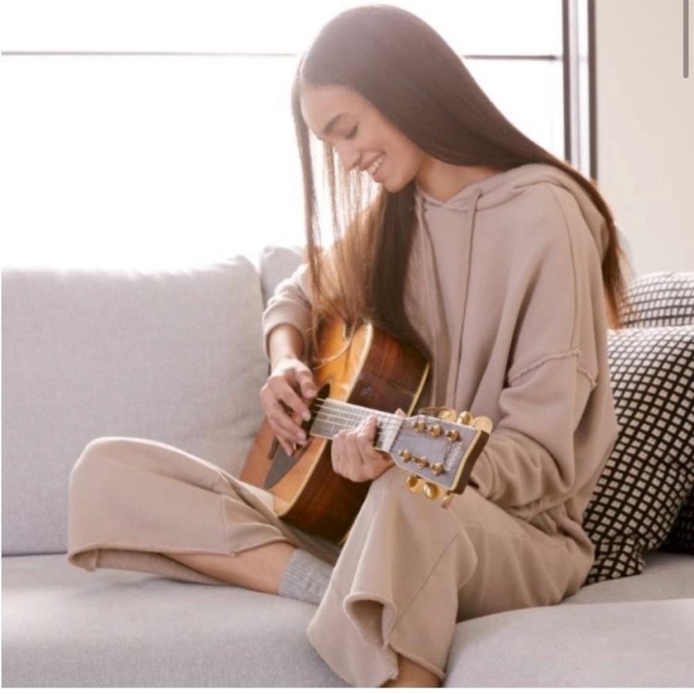 Eileen Fisher Organic French Terry Crop Hoodie Lounge Top